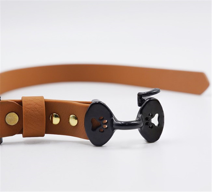 Dog Collars LED Display Screen Glowing Subtitles Imitation Leather Rechargeable Pet Collar