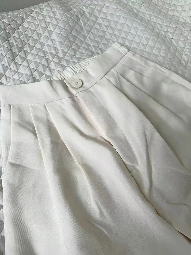 Korean OL Short Suits Sets Women Casual Loose Crop Blazers Jackets Conjunto High Waist Wide Leg Pants Ensemble Offcie Outfit 240327
