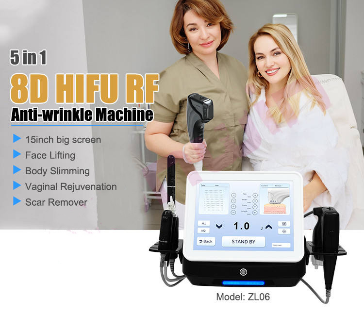 New Micro Focused Ultrasound MFU RF 5 Handles Skin Tightening Face Lifting Anti Aging 8D HIFU Machine