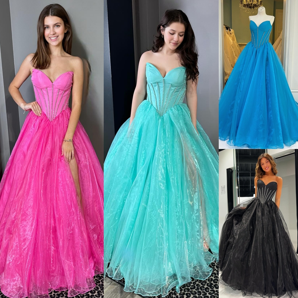 Corset Ballgown Prom Dress Sweetheart Crystals Lady Pageant Prom Spring Winter Evening Hoco Gala Cocktail Red Carpet Gown Special Occasion Sweet 15/16