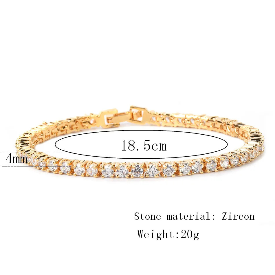Bubble Letter Iced Zircon Tennis Chain Bracelet Mens Hip hop Jewelry Copper Material Gold Color Box Clasp CZ Bracelet Link 240323