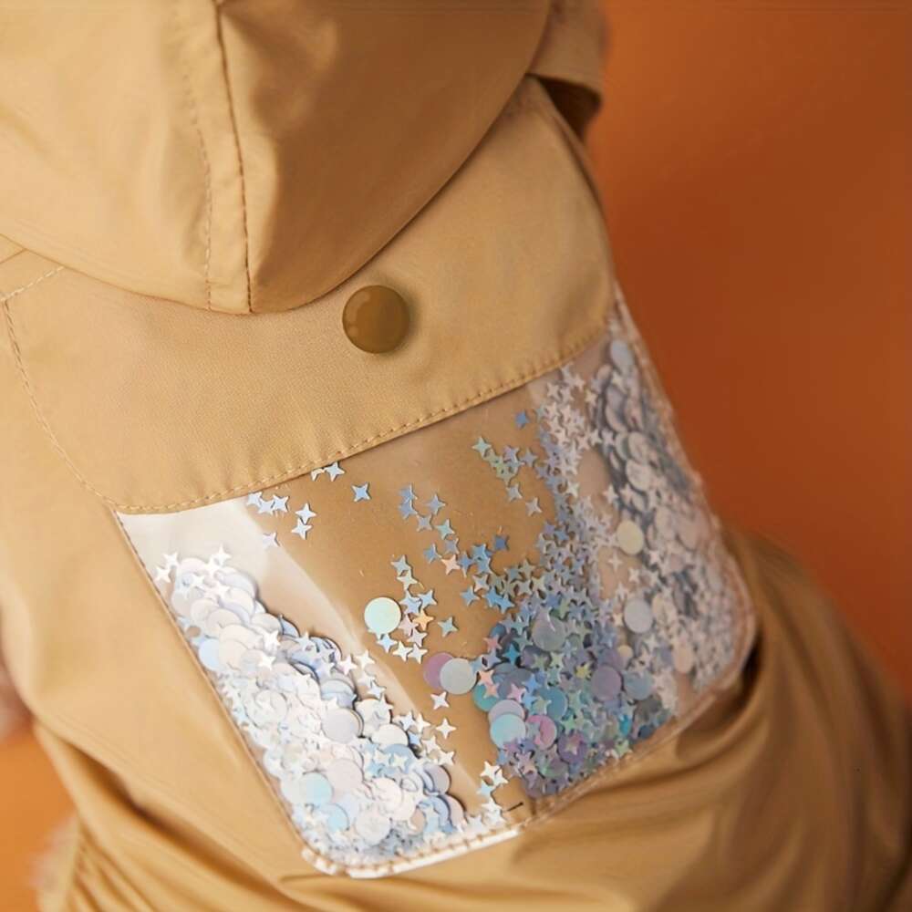 with ears Dog raincoat Bear spring and autumn cute waterproof pet clothes