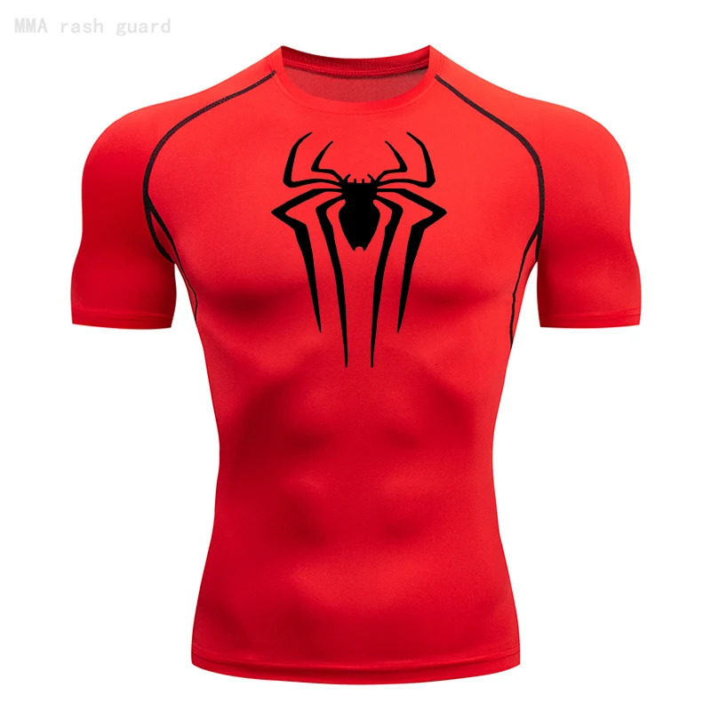 The Short Sleeve Mens T-Shirt Summer Breathable Quick Dry Sports Top Bodybuilding Track suit Compression Shirt Fitness Men 240325