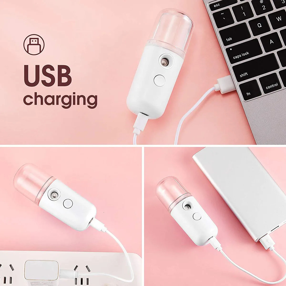 Steamer SPA Machine Nano Spray Face Beauty Tools Skin Care Accessories USB Recharg Handy Portable Mist Air Humidifier 240312