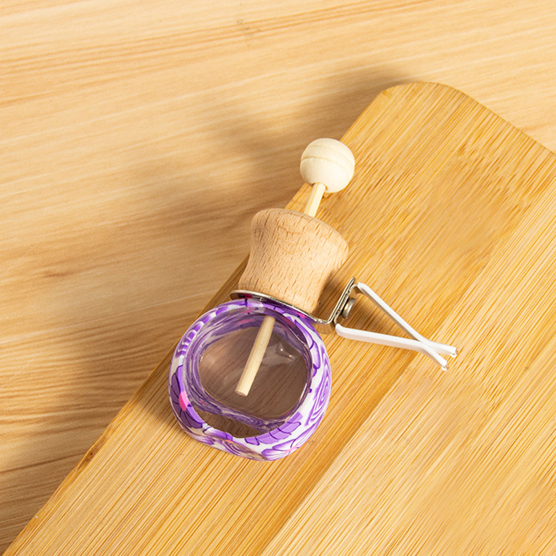 Perfume Bottle Stained Glass Car Aromatherapy Diffuser Bottles Mini Car Air Freshener Diffuser Pendant Scent for Caravan