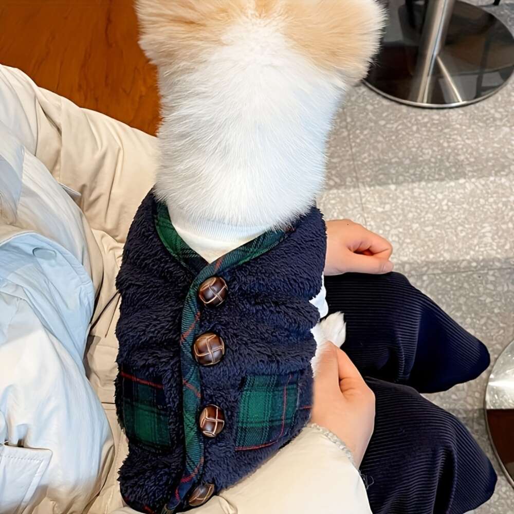 autumn winter puppy dog twolegged vest small to medium warm dog cardigan with christmas dimension scarf pet comfortable fashion