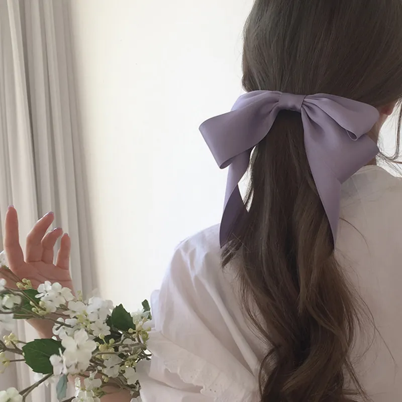 Pins Net Red Temperament Changchun Flower Blue Large Bow Hairpin Girls Korean Version New Spring Hairpin Wholesale Version Coreana Nueva Horquilla De 