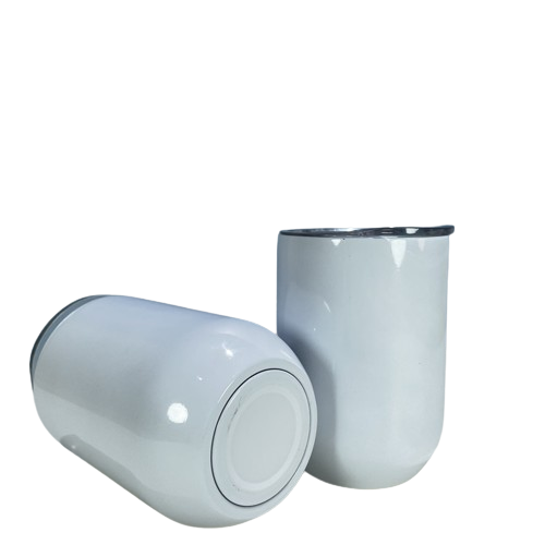DIY 12oz Sublimation STRAIGHT Wine tumbler Stainless Steel Wine Glasses Egg Cups Stemless Wine Glasses with lid Vacuum Egg Shape