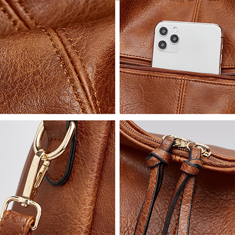 fashionable shoulder bag for women, large capacity retro rivet crossbody bag
