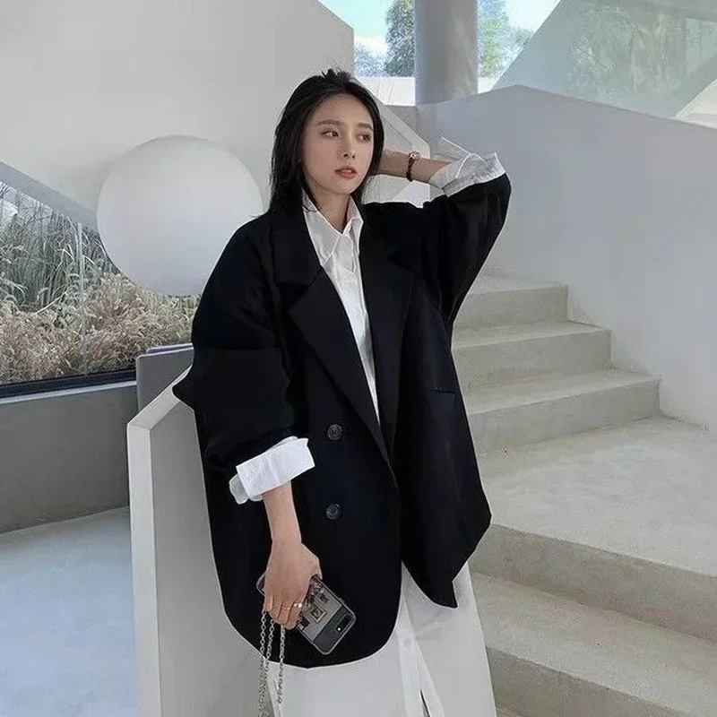 Womens Large Blazer Coats Spring Autumn Fashion Korean Version Loose Top Coat Office Work Clothes Grace Fall Jacket for Women 240318