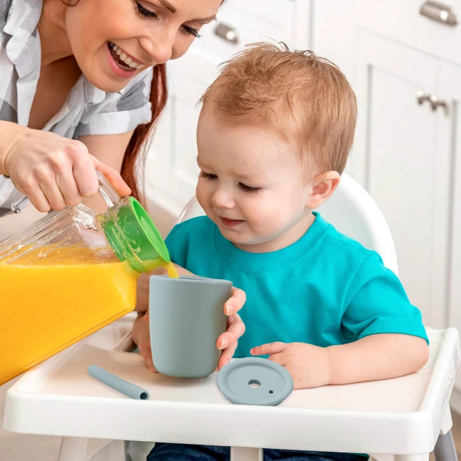 Sippy Cup For Baby BPA Free Toddlers Learning Drinkware Children Soft Straw Cups Tableware Kids Child Bottle Stuff 240322