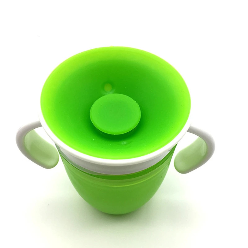 360 Degrees Can Be Rotated Baby Learning Drinking Cup With Double Handle Flip lid Leakproof Magic Infants Water Cups Bottle 240322