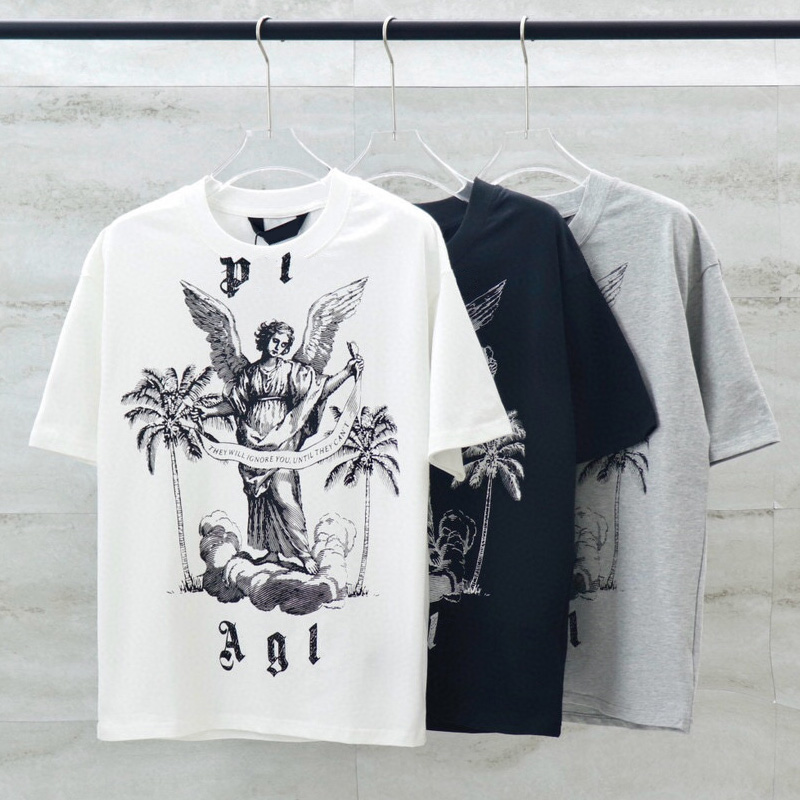 24ss Spring Summer Europe Italy Letter Sketch Print Tee Fashion Mens Skateboard Short Sleeve Tshirt Women Clothes Casual Cotton Designer T shirts 0327