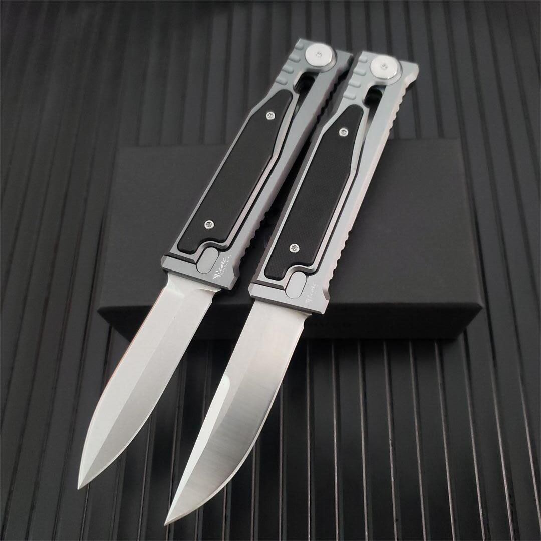 2Models Reate Assisted Open Folding Knife D2 Blade Aluminum+G10 Handles Tactical Camp Hunt Pocket Knives EDC Tools