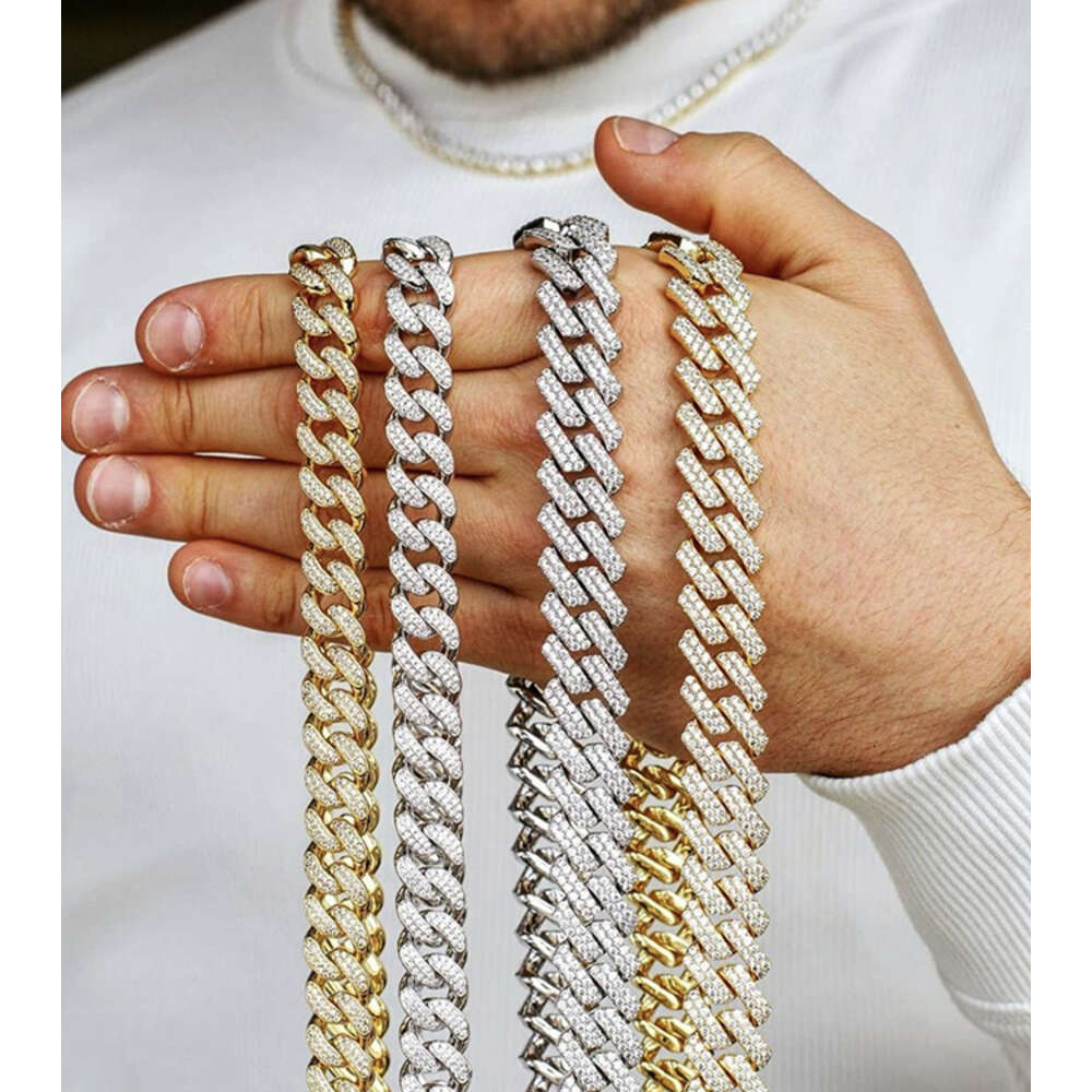 18mm 22inch Custom Size Chain Link Fencing d Moissanite S925 Silver Cuabn for Men Cuban