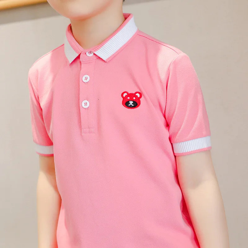 Clibeso Boys Polo Shirt Kids Short Sleeve Cotton T Shirts with Embroidery Children Summer Outerwear Tops School Sport Clothes 240319