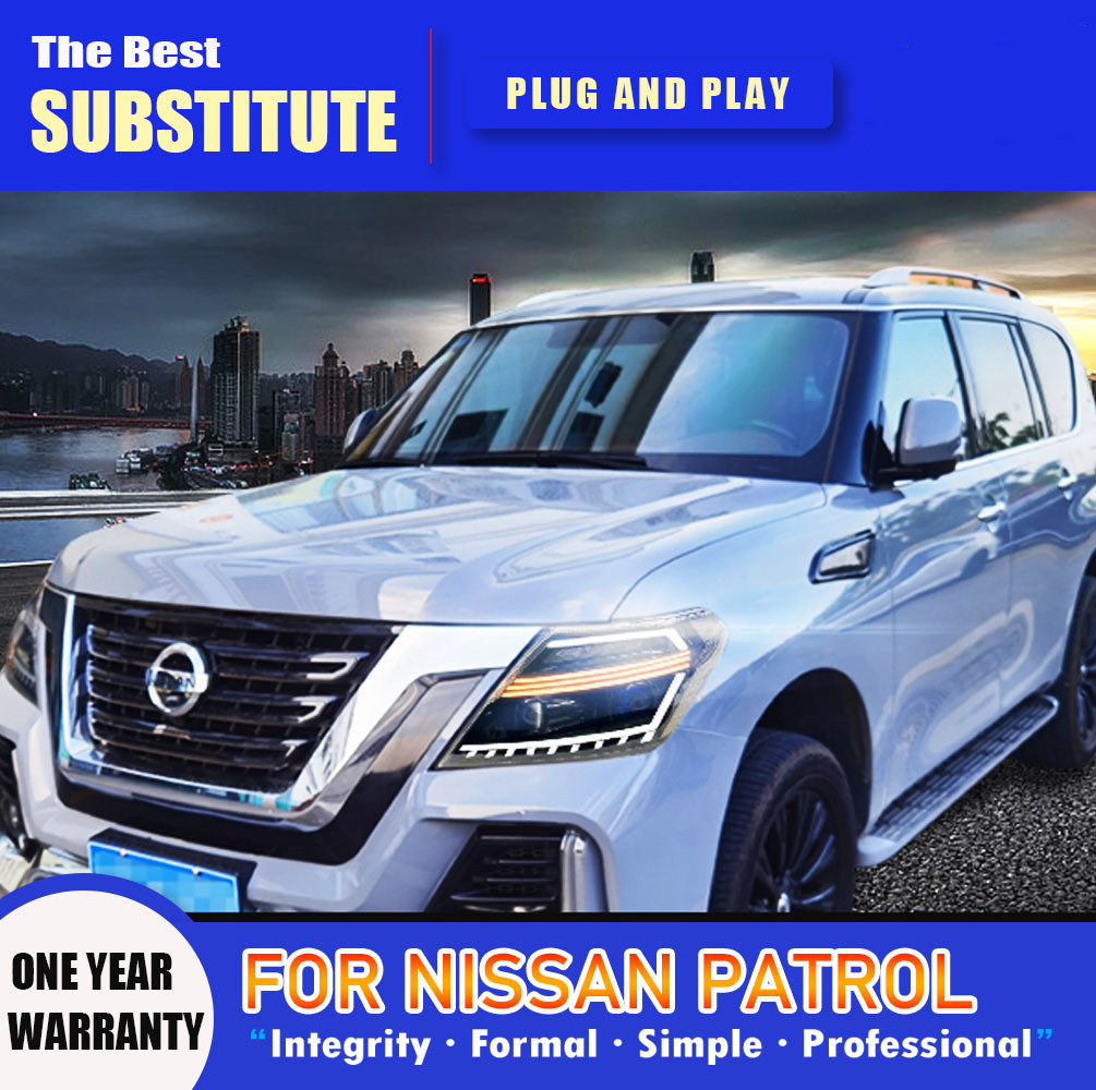 Car Lights for Nissan Patrol 2013-20 18 Y62 Car LED Front Headlight Lamp Assembly Daytime Running Light Replacement