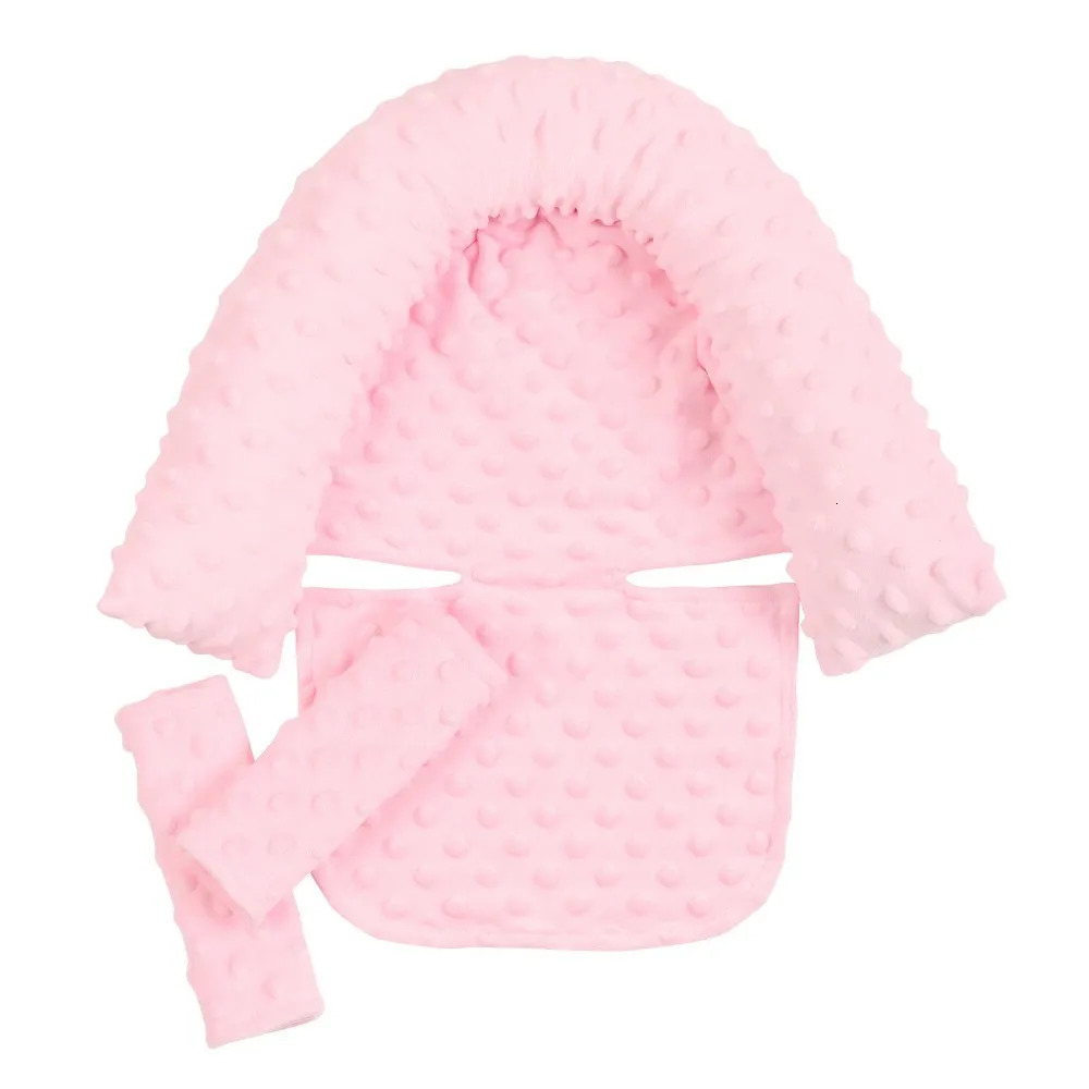Baby Car Safety Soft Sleeping Head Support Pillow with Matching Seat Belt Strap Covers Baby Carseat Neck Protection Headrest 240327