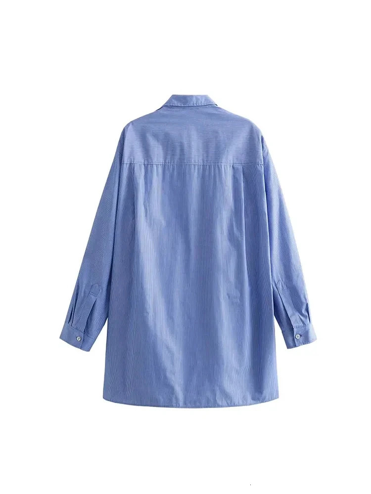 Nlzgmsj Vintage Blue Striped Chic Women Suit Single Breasted Turndown Collar Blouse Loose Shorts Autumn Female Set 240323