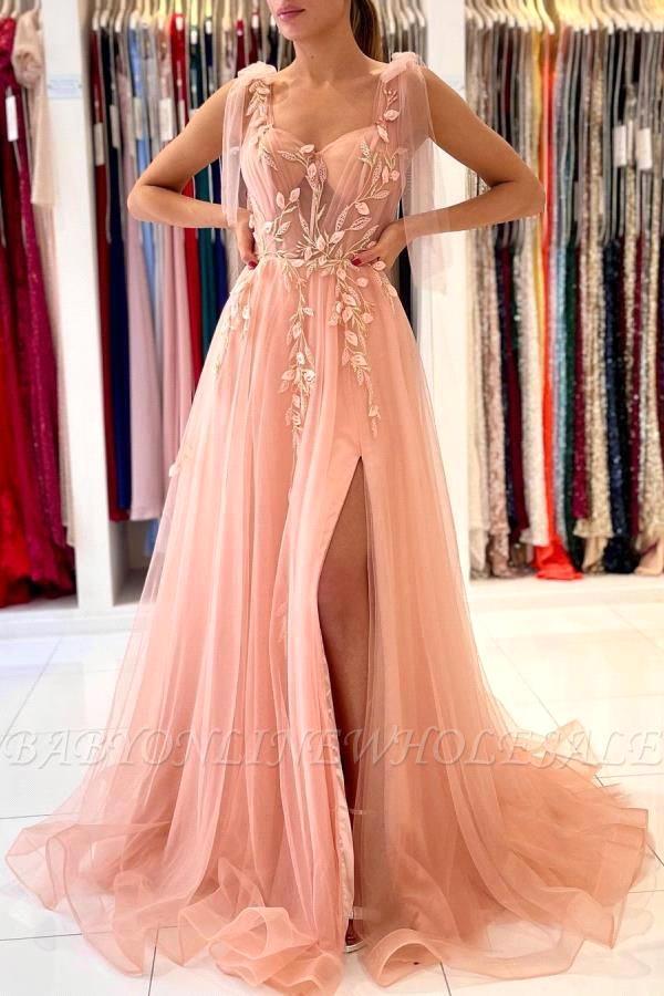 Pink Evening Dresses 2024 New Sexy Backless Sheer Spaghetti Straps A Line Tulle Prom Party Gowns Bridesmaidsd Women Occasion Vestidos BC10147