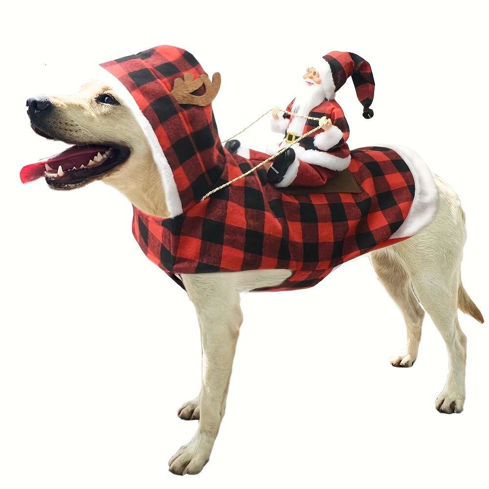 christmas dog costume claus riding cosplay costumes party outfit for small medium large dogs santa pet clothes