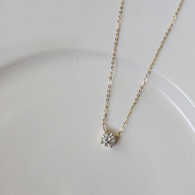 2024 Choucong Moissanite Dia Pendant Simple Fashion Jewelry Real 100% Sterling Sier 14K Gold Solitaire Gemstones Women Beach Clavicel Necklace Gift