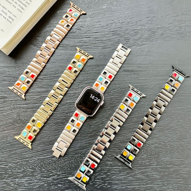 Luxury Metal Strap For Apple Watch Band Ultra 49 46 45 44 41 42 40 38mm Metal Women Band For iWatch Series 10 Ultra 9 8 7 6 5 4 3 2 1 SE iwatch Bracelets Replacements