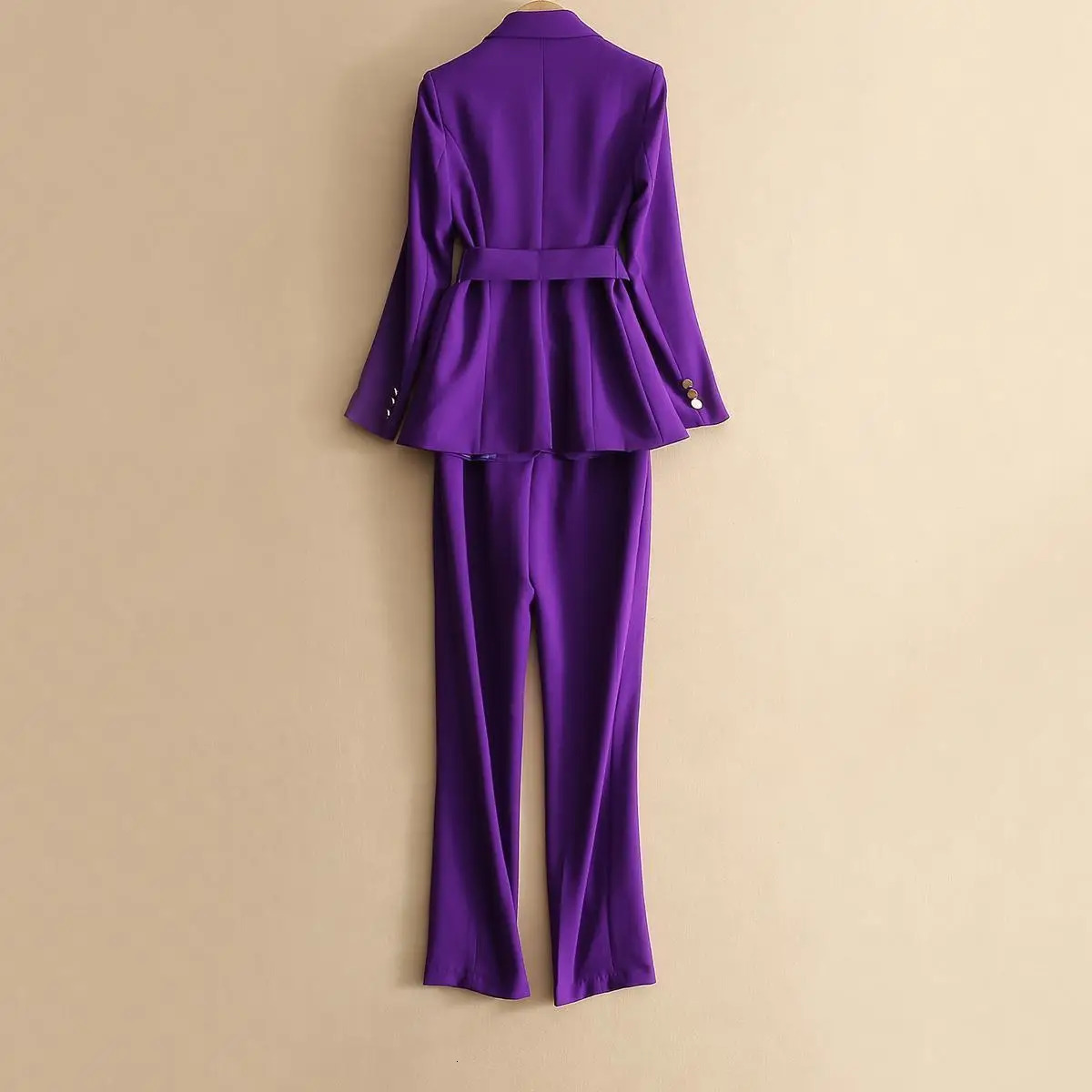 Autumn Womens Purple Simple Blazer Work Office Ladies Suit Coat Fashionable Professional and Single 240327