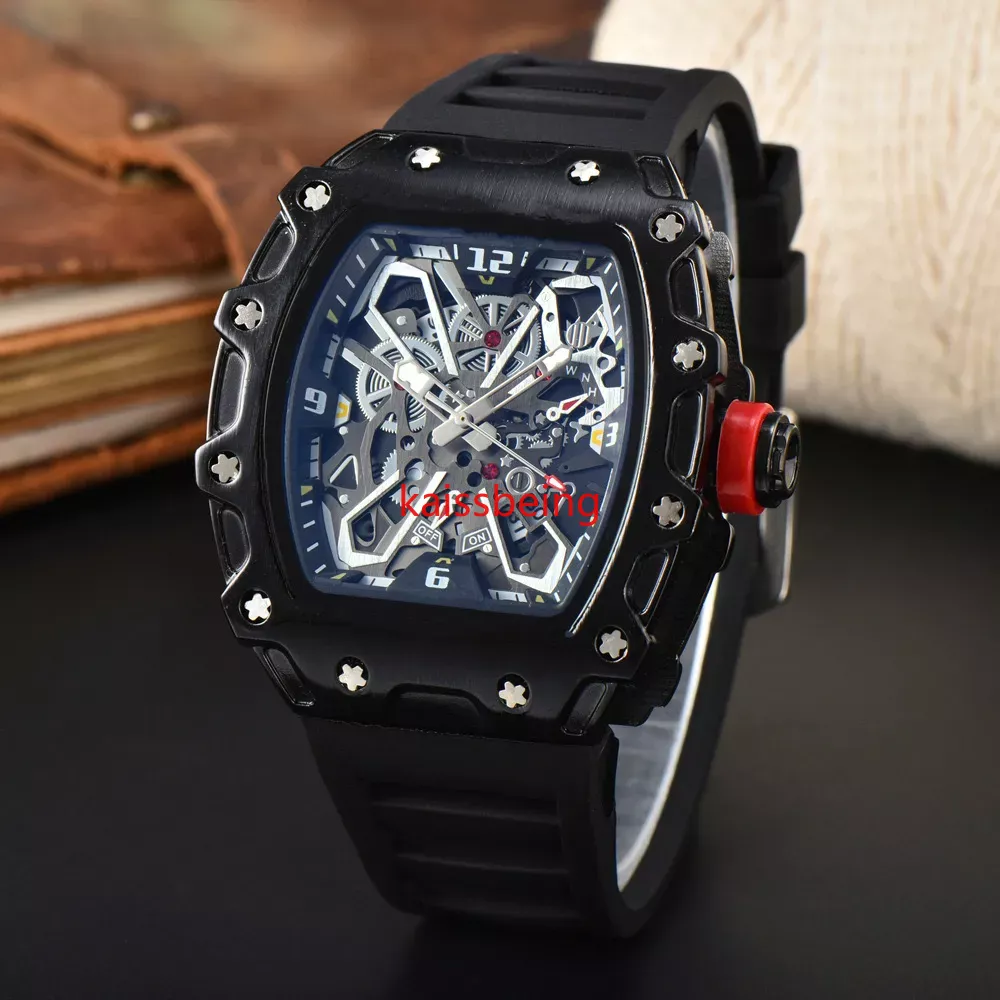 luxury men's sapphire Wristwatches mirror top designer high quality datejust 44mm quartz watch luminous rubber strap waterproof sport montre luxe watches