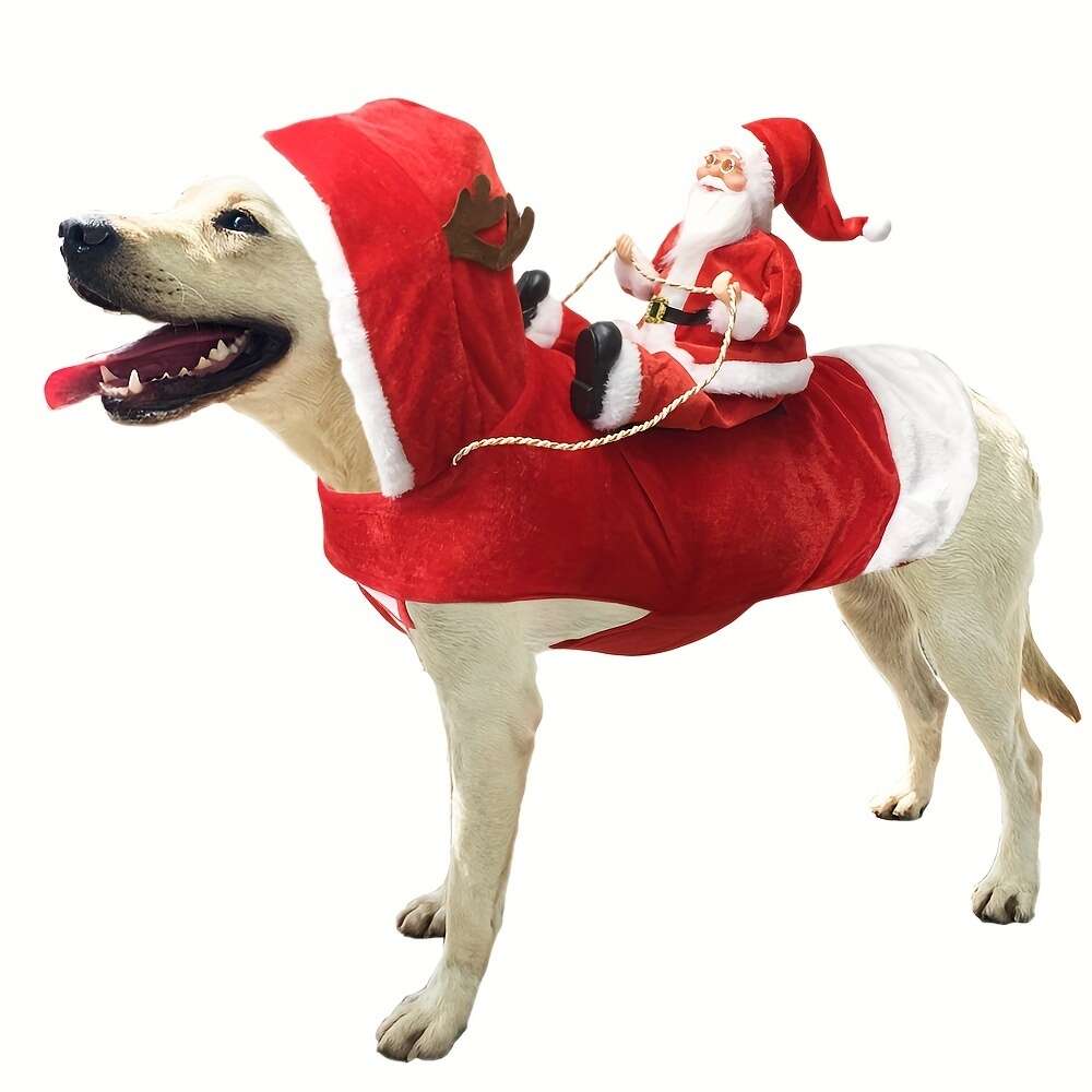 christmas dog costume claus riding cosplay costumes party outfit for small medium large dogs santa pet clothes