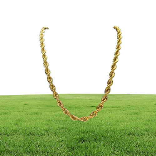 Gold Rope Chains For Men Fashion Hip Hop Necklace Jewelry 30inch Thick Link Chain