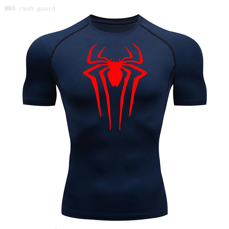 The Short Sleeve Mens T-Shirt Summer Breathable Quick Dry Sports Top Bodybuilding Track suit Compression Shirt Fitness Men 240325