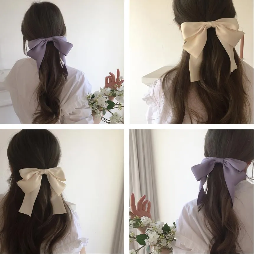 Pins Net Red Temperament Changchun Flower Blue Large Bow Hairpin Girls Korean Version New Spring Hairpin Wholesale Version Coreana Nueva Horquilla De 