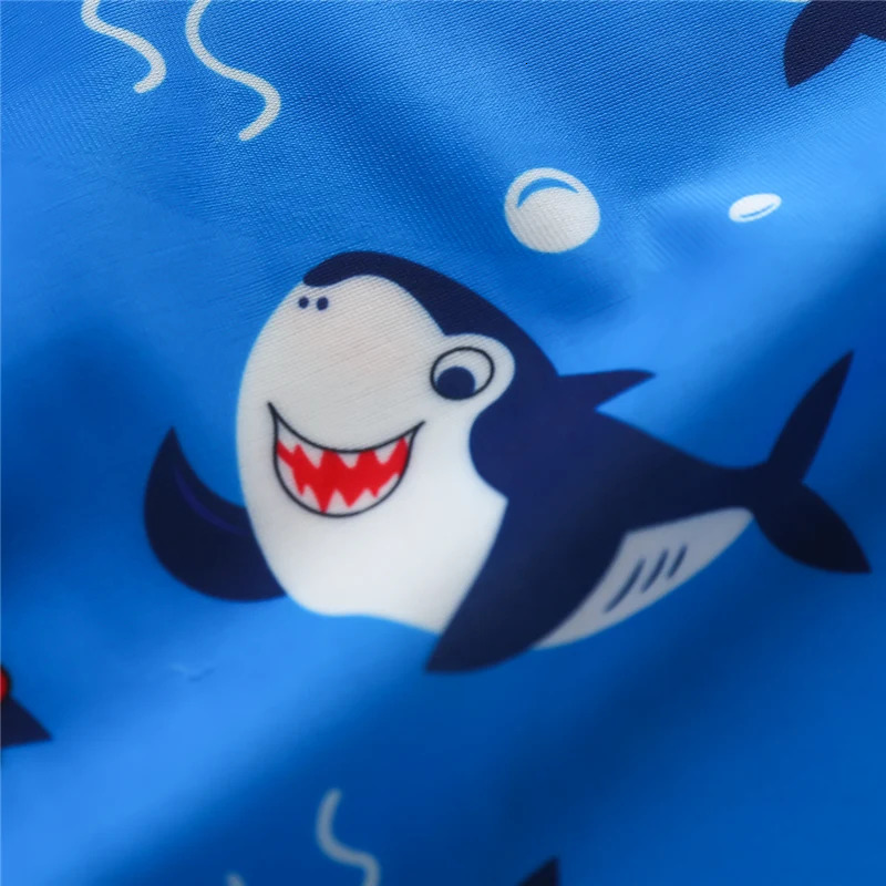 0-5 Years Baby Boy OnePiece Swimsuit Shark Pattern Swimwear Short Sleeve Zipper Bathing Beachwear 240326