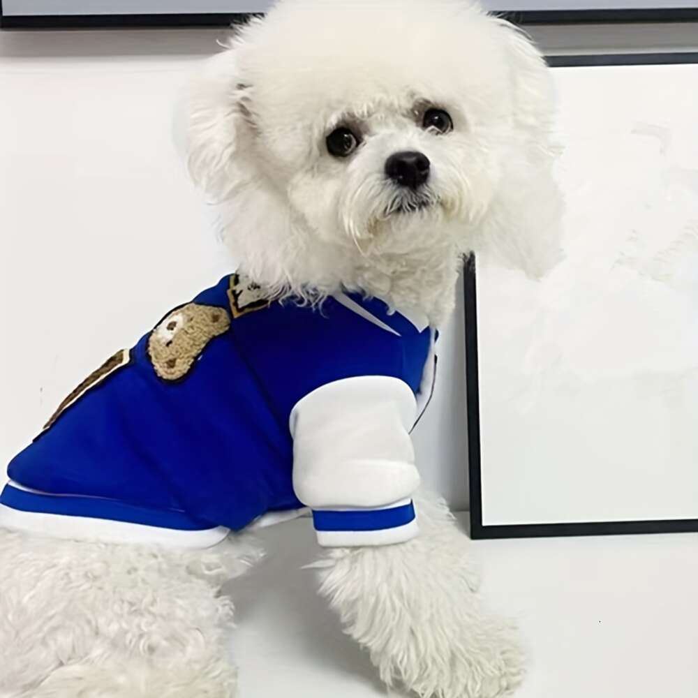 1pc Cool Pet Baseball Sweater for Autumn and Winter Dog Warm Clothes
