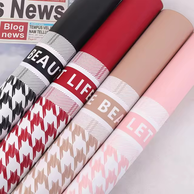 Designer Wrapping Paper Waterproof Florist Bouquet Supplies Flower Packaging Accessories for DIY Craft Gift x 22.8 Inch 20 Sheets Per Pack PH87