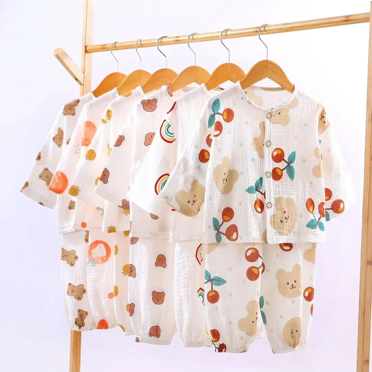 Toddler Boy Clothes Spring Summer Girls Clothing Set Baby Girl Pajamas Kids Sleepwear Boys Homewear Infant Outfits 240313