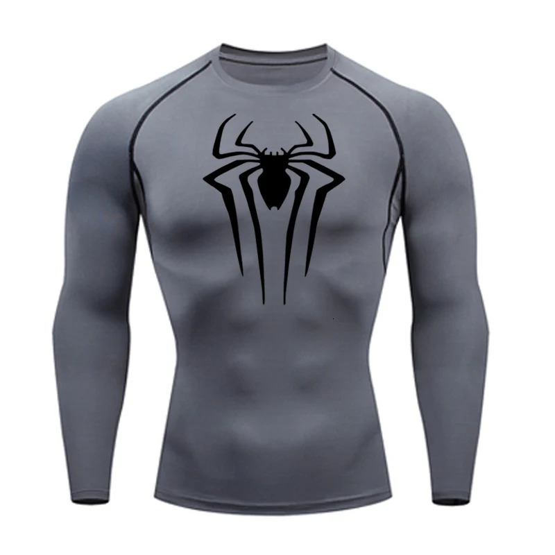 Compression Shirt Mens T-Shirt Long Sleeve Black Top Fitness Sunscreen Second Skin Quick Dry Breathable Casual long T-Shirt 4XL 240325