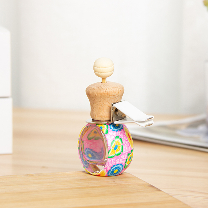Perfume Bottle Stained Glass Car Aromatherapy Diffuser Bottles Mini Car Air Freshener Diffuser Pendant Scent for Caravan
