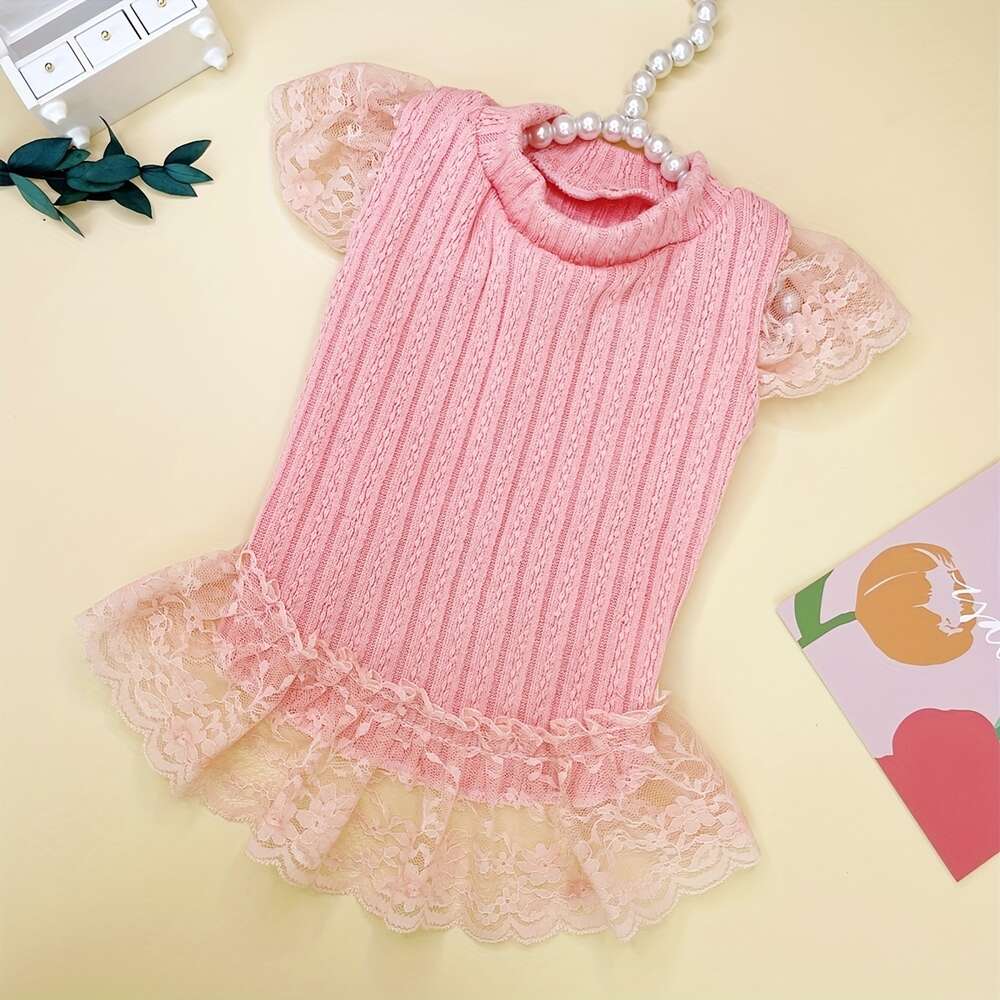 1pc Adorable Solid-colored Pet Flying Sleeve Dress: Breathable Loungewear Dogs & Cats - Perfect for Summer Parties