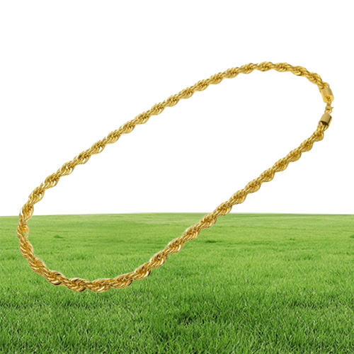 Gold Rope Chains For Men Fashion Hip Hop Necklace Jewelry 30inch Thick Link Chain
