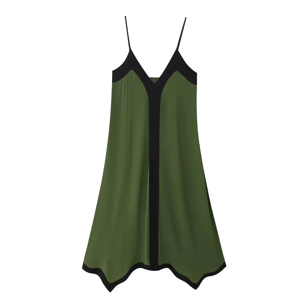 UETEEY Traf Suspender Dress Color Matching Casual Dresses 2023 Long Wedding Guest Elegant Zevity Formal Robe 240314