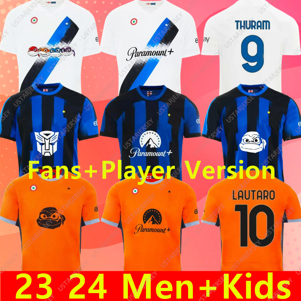 23 24 alexis Soccer Jerseys LAUTARO THURAM BARELLA Kid Kit Maillot de FRATTESI FINAL 2023 Maglie Football Shirt Child third Special Inters Milans fans player version