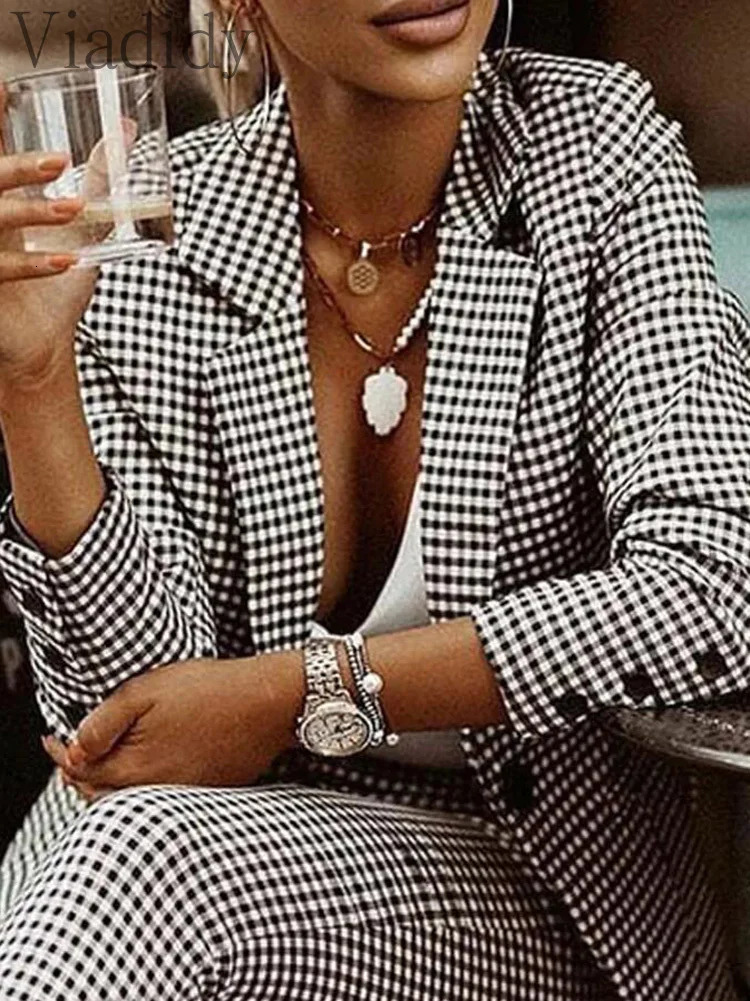 Women Elegant Print Lapel Collar Long Sleeve Blazer and High Waist Pencil Pants 2pcs Set 240327