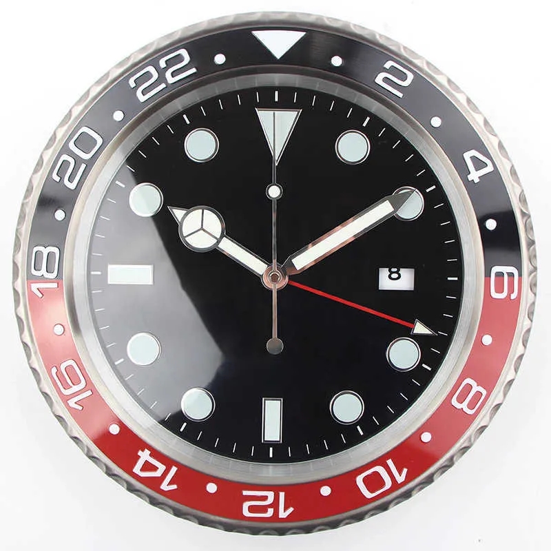 2024 Home Decoration Clocks Modern Design Quartz Large Wall Watch Stainless Steel With Date Luminous Silent Sweeping Hands W250107