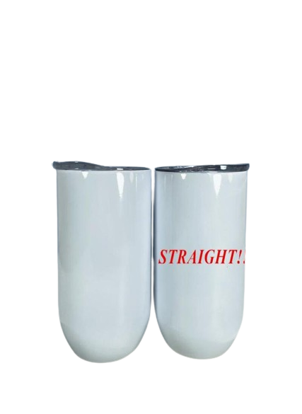 DIY 12oz Sublimation STRAIGHT Wine tumbler Stainless Steel Wine Glasses Egg Cups Stemless Wine Glasses with lid Vacuum Egg Shape