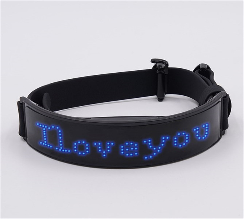 Dog Collars LED Display Screen Glowing Subtitles Imitation Leather Rechargeable Pet Collar