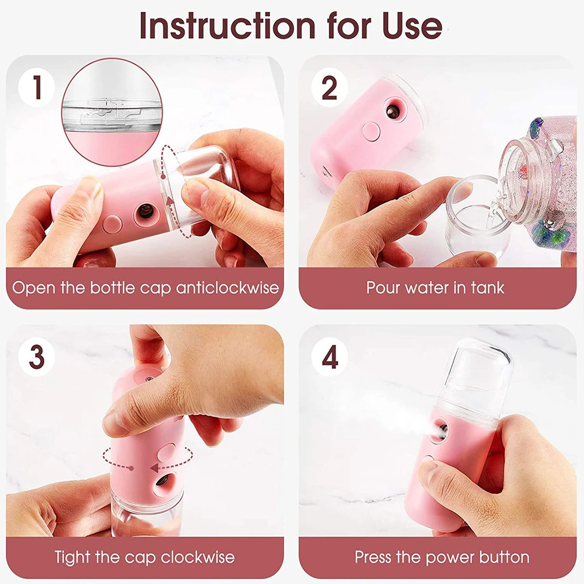 Steamer SPA Machine Nano Spray Face Beauty Tools Skin Care Accessories USB Recharg Handy Portable Mist Air Humidifier 240312