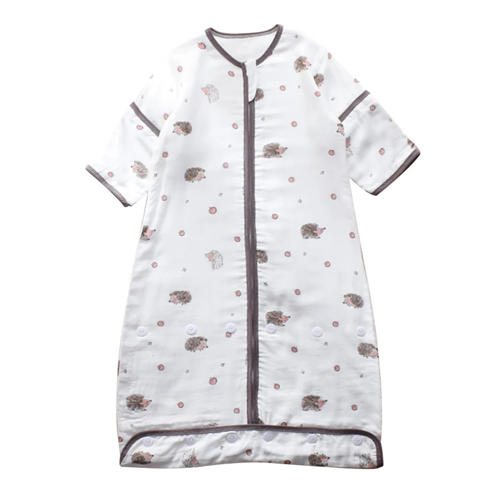 Sleeping Bag For Children 15Years Removable Sleeves AntiKick Quilt 1Tog Boys Girls Grown Gauze lope Sleepsack 240313
