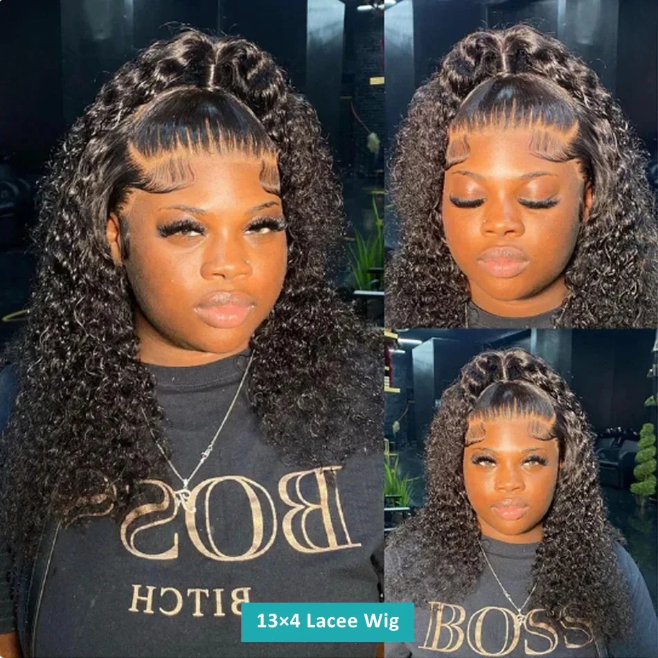 10 12 14 16 Inch Short Bob Human 180 Density Lace Front Hair 13X4 13X6 Wave Wigs Deep Curly Glueless Wig